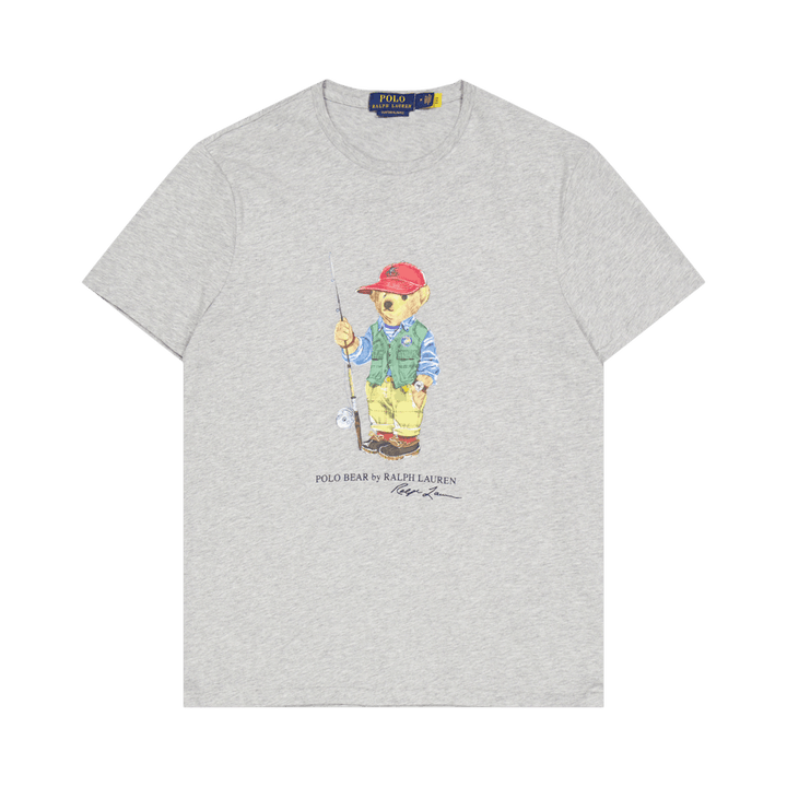 Polo Ralph Lauren Custom Slim Fit Crew Neck T-sh Sp23 Andover Htr Fishing Bear