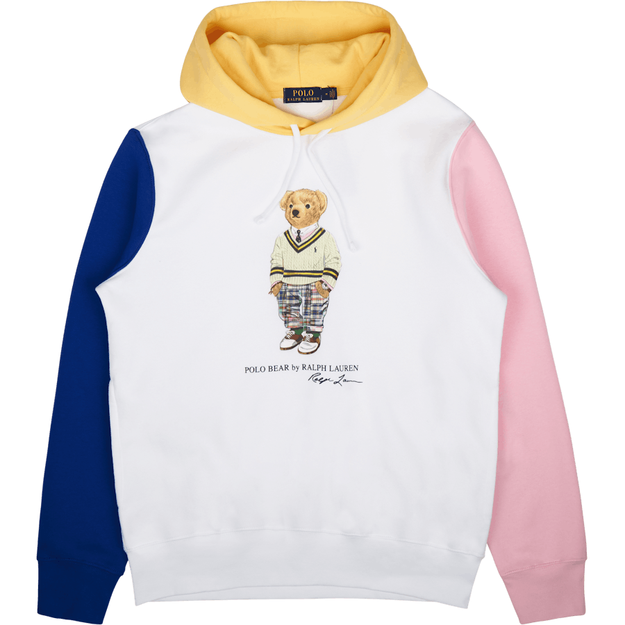 Polo Bear Color-Blocked Fleece Hoodie Sp23 White Mlt Prp Hptn Bear
