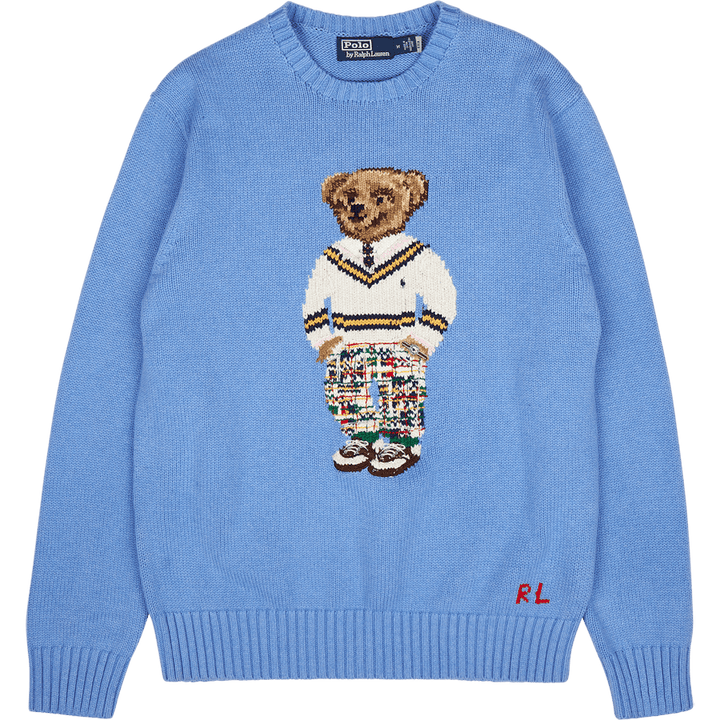 Polo Bear Cotton Sweater Soft Royal