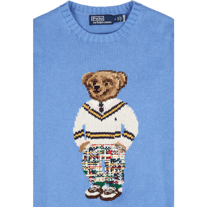 Polo Bear Cotton Sweater Soft Royal