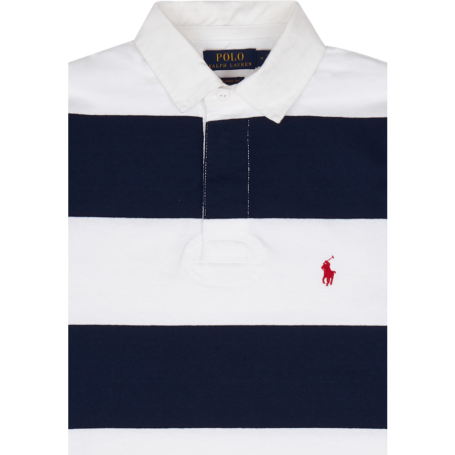 Rugbyové tričko Classic Fit Striped Jersey Newport Navy/White