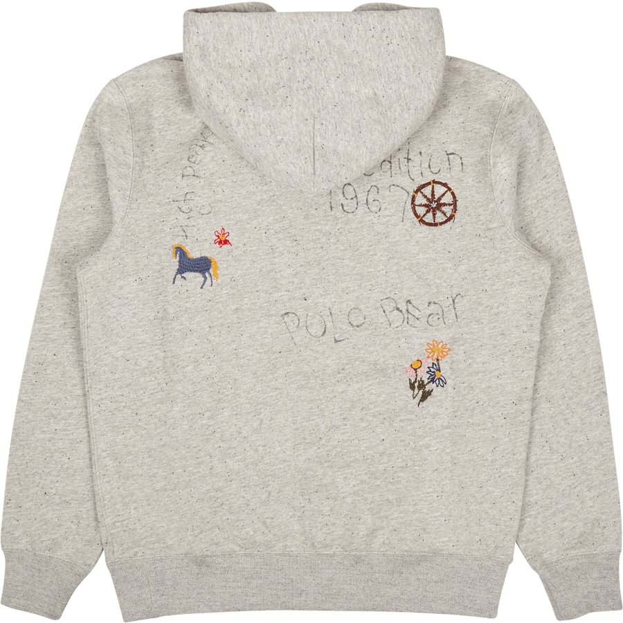 Polo Bear Fleece Hooded Sweatshirt Brooklyn Htr/Dark Vintage Htr