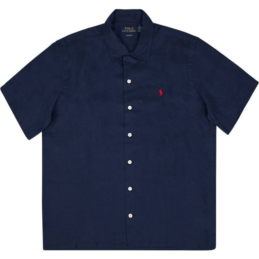 Lněná košile Classic Fit Newport Navy