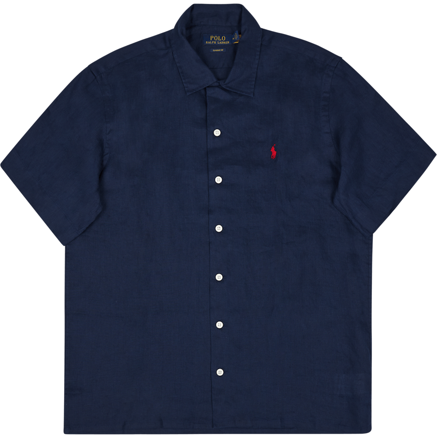 Lněná košile Classic Fit Newport Navy