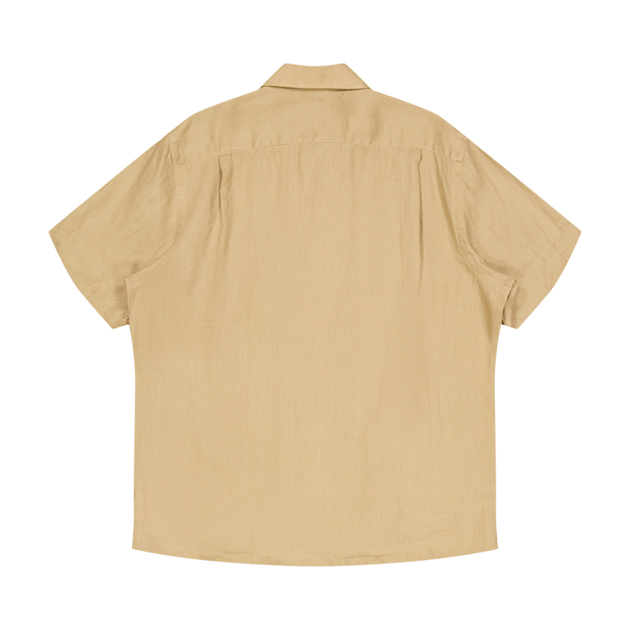 Classic Fit Linen Camp Shirt Vintage Khaki