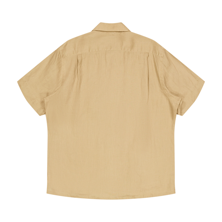 Classic Fit Linen Camp Shirt Vintage Khaki