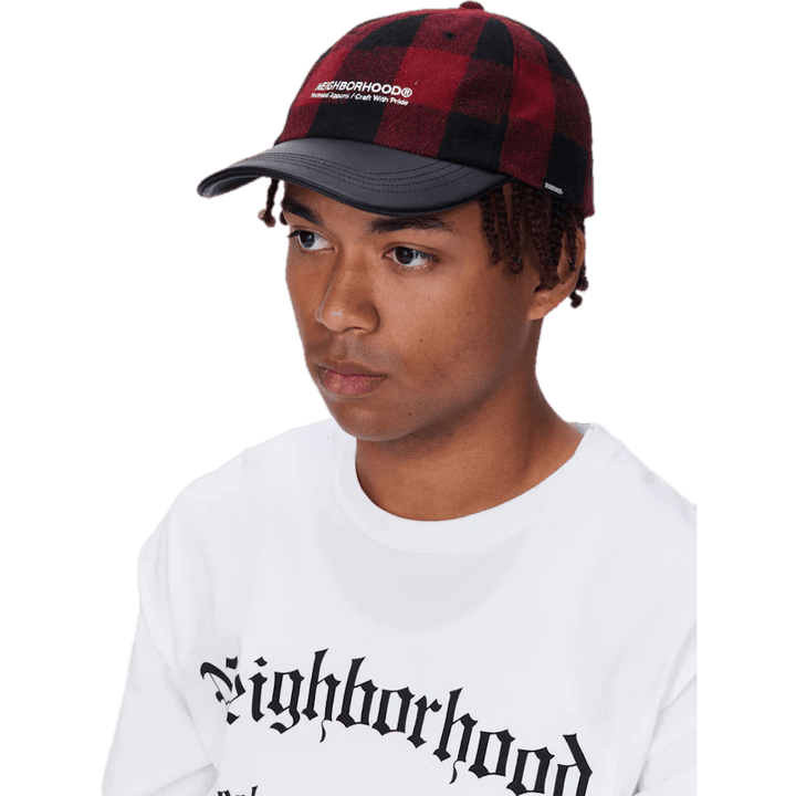 Buffalo Check Dad Cap . Wn Red