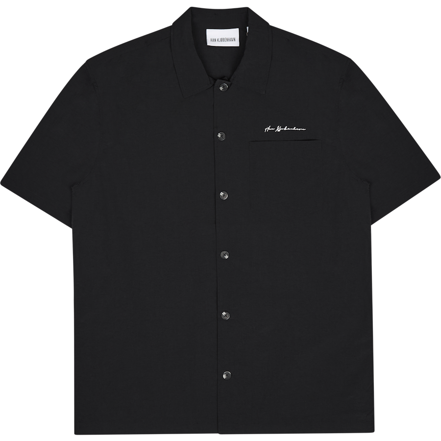 Nylon Summer Shirt Short Sleev Black