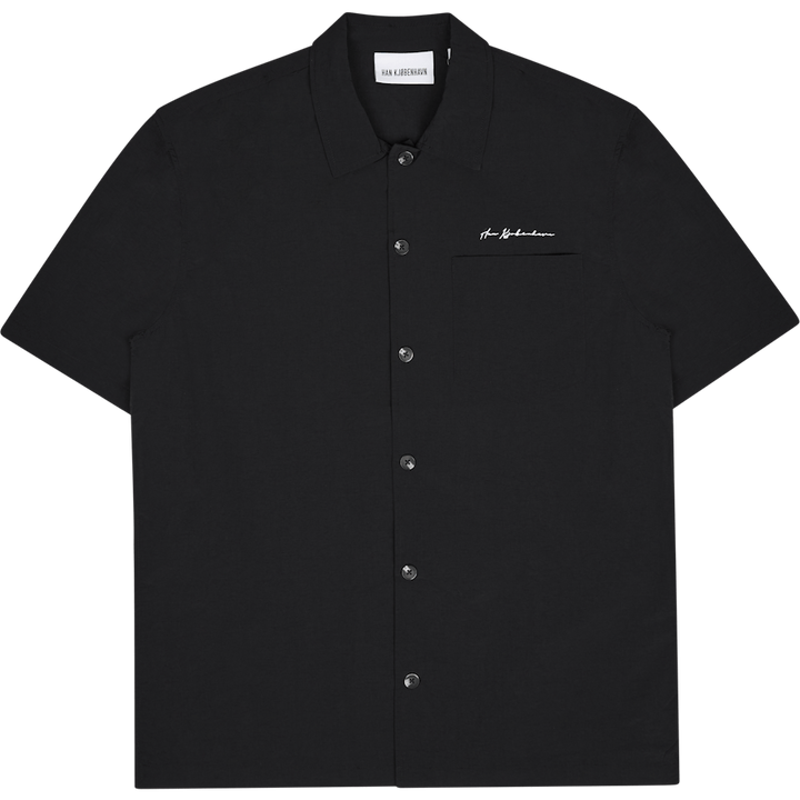 Nylon Summer Shirt Short Sleev Black