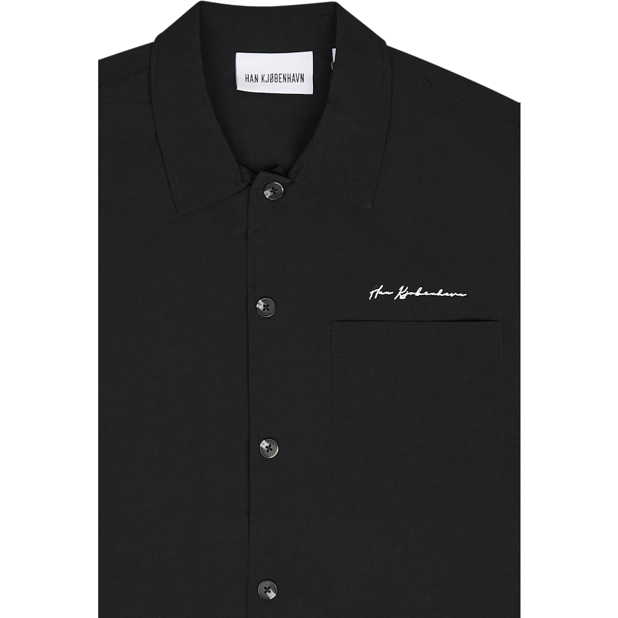 Nylon Summer Shirt Short Sleev Black