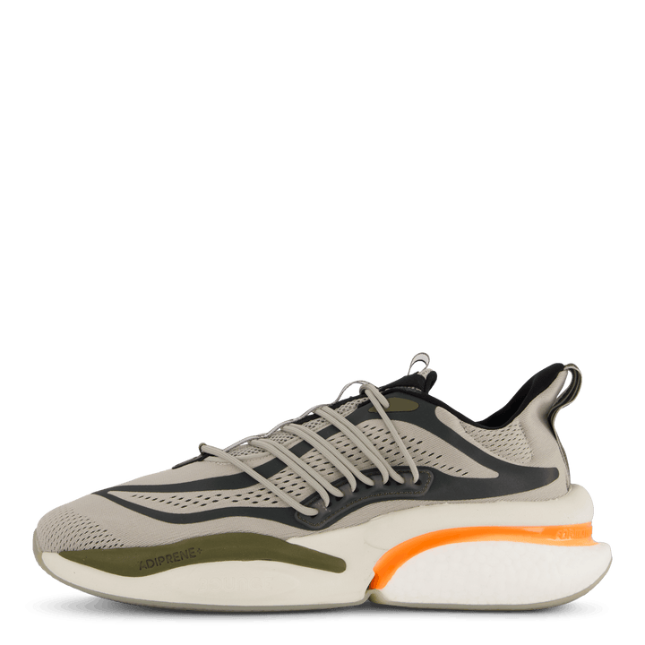 Chaussures Alphaboost V1 Gris métal / Orange criard / Olive Strata