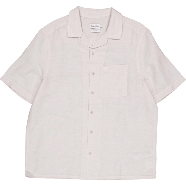 Calvin Klein Linen Cotton Cuban S/s Shirt Ace