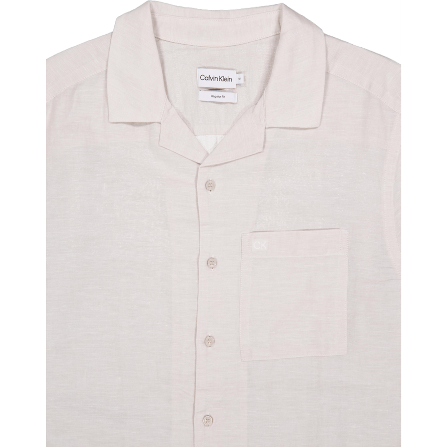 Calvin Klein Linen Cotton Cuban S/s Shirt Ace