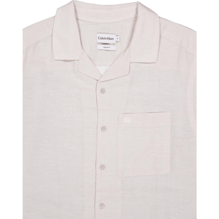 Calvin Klein Linen Cotton Cuban S/s Shirt Ace