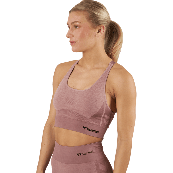 Hmlclea Top sportivo senza cuciture Woodrose/rose Taupe Melange