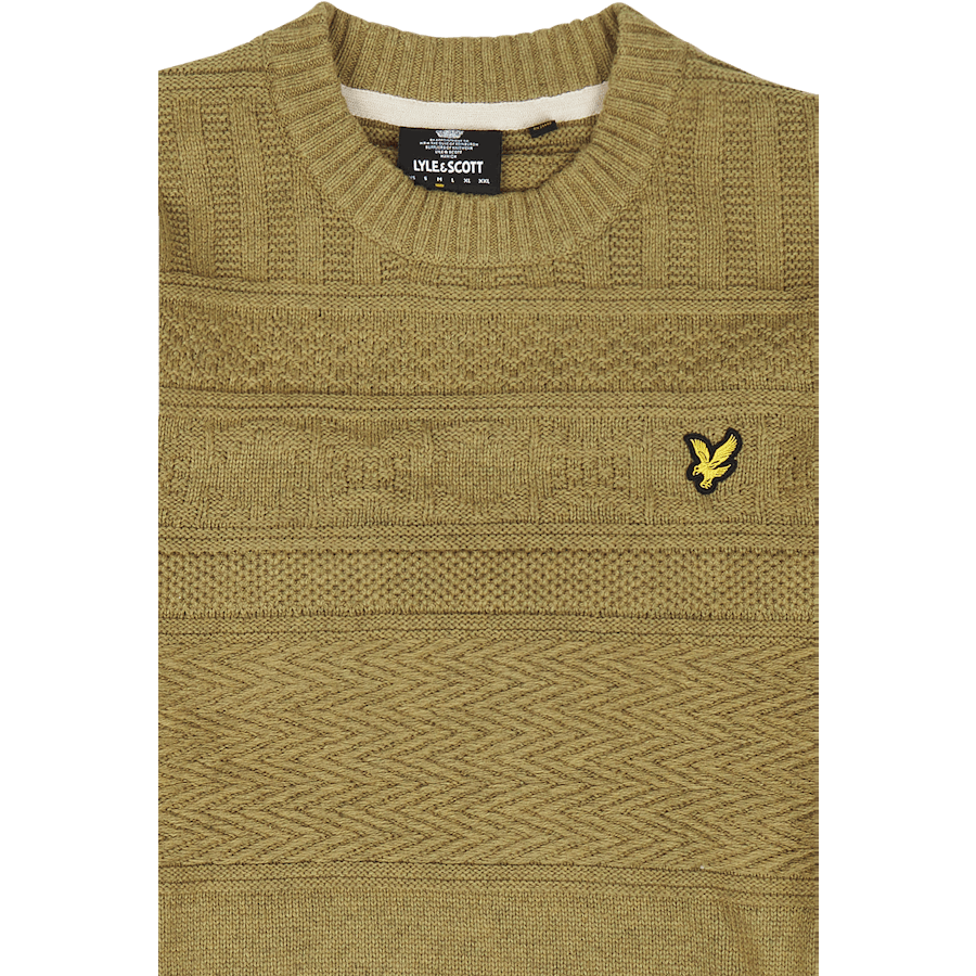 Lyle & Scott Guernsey Crew Neck W824 Seaweed