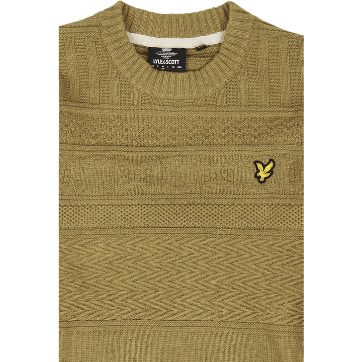Lyle & Scott Guernsey Crew Neck W824 Seaweed