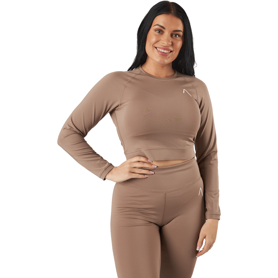 Blacc Recy Langarmtop Taupe Grau