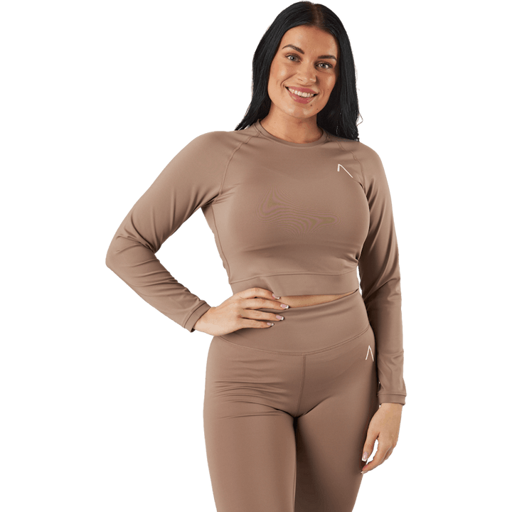 Blacc Recy Langarmtop Taupe Grau
