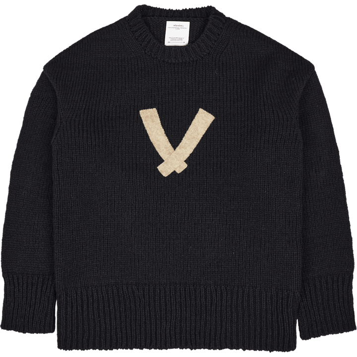 Letterman Crew Knit Navy Navy Navy