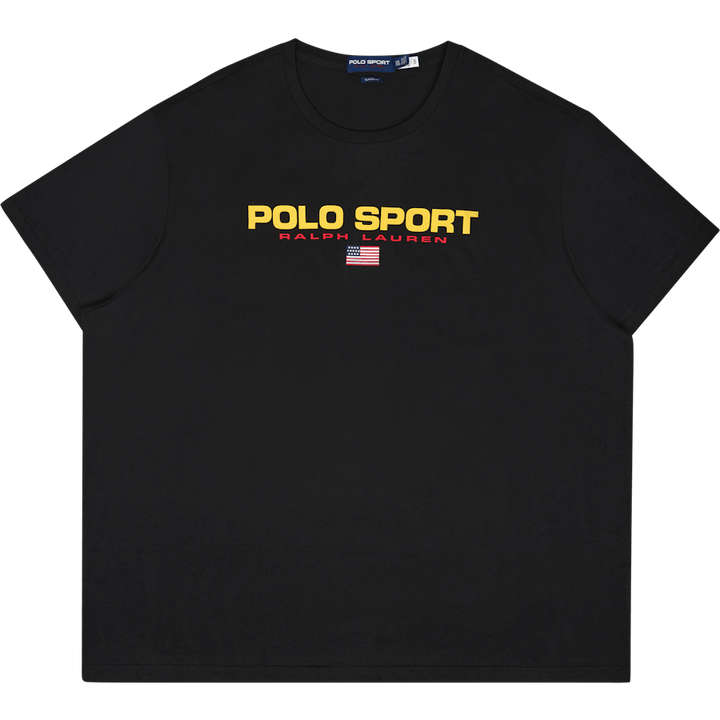 Polo coupe classique en jersey de sport, noir/doré