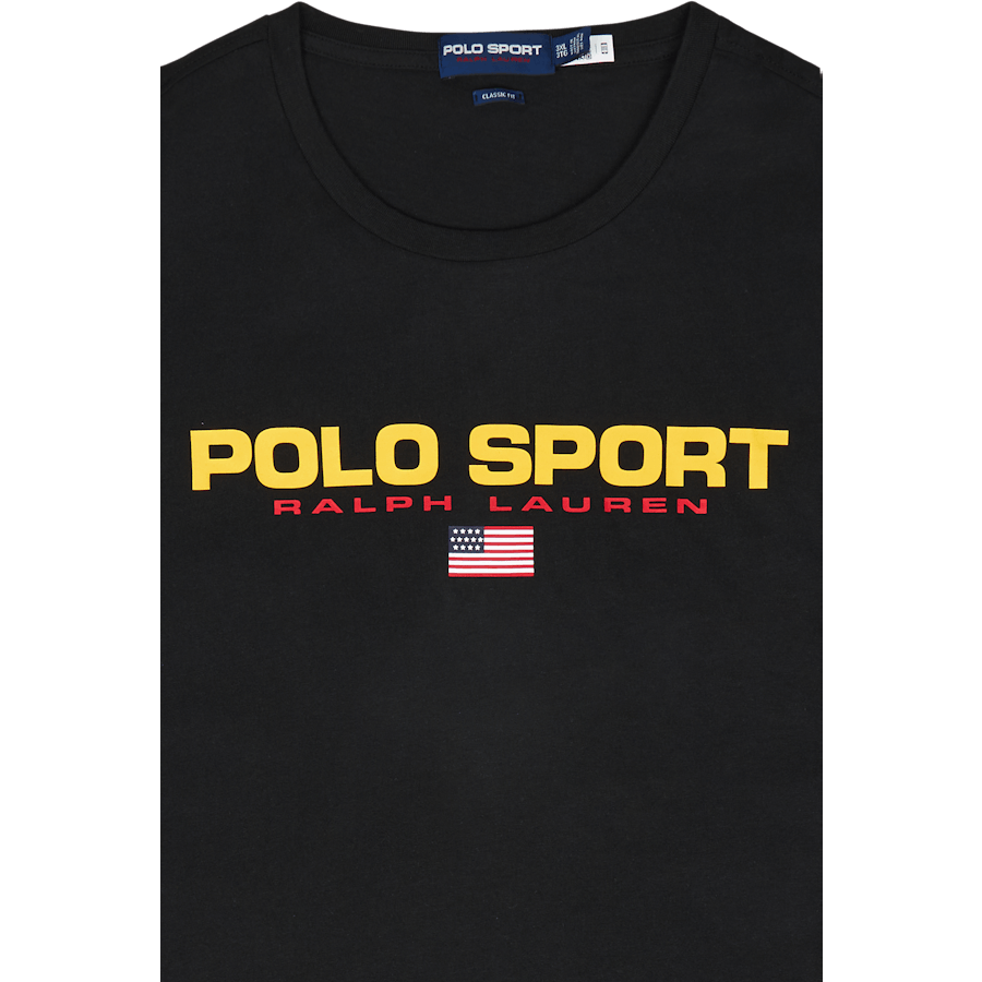Polo coupe classique en jersey de sport, noir/doré