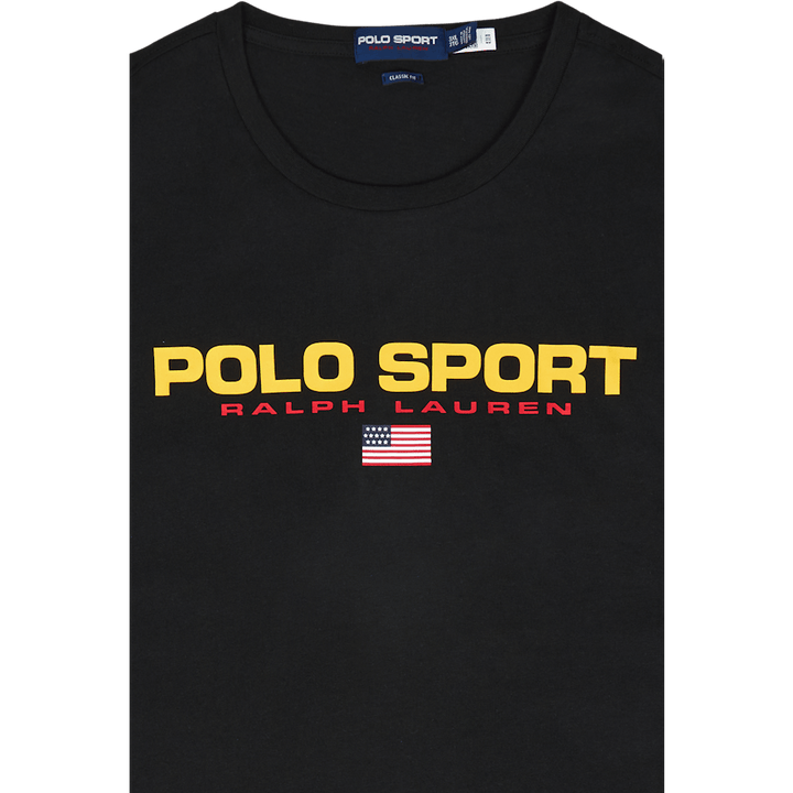 Polo coupe classique en jersey de sport, noir/doré