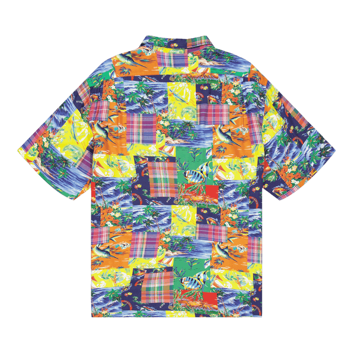 Classic Fit Patchwork Poplin Camp Shirt High Tide Patchwork