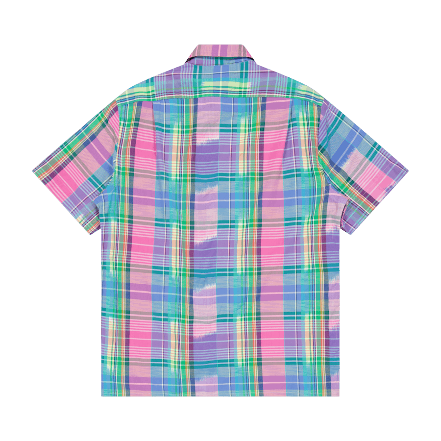 Klassisch geschnittenes Madras Camp-Hemd aus Baumwolle Rosa/Royal Multi