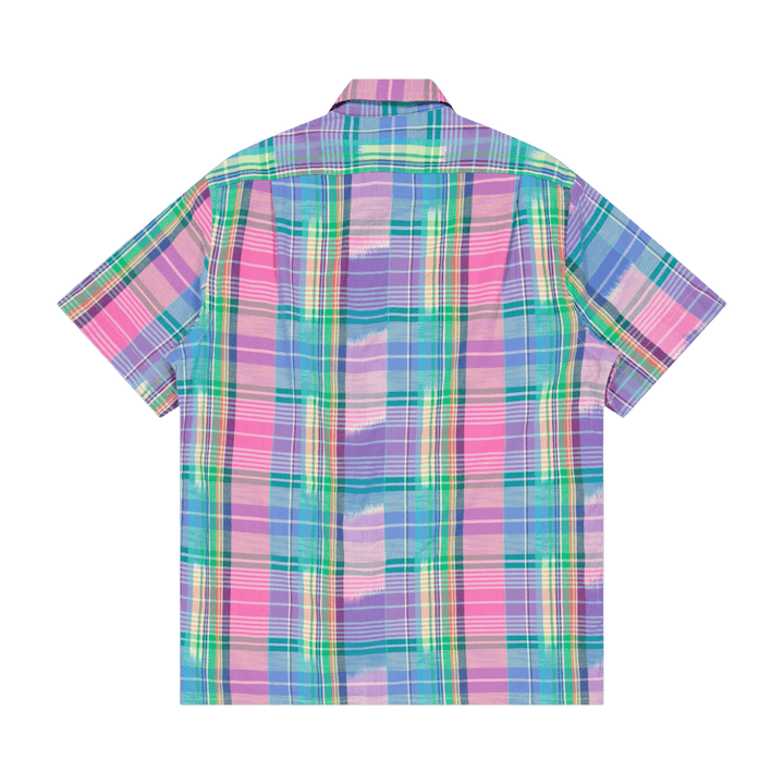 Klassisch geschnittenes Madras Camp-Hemd aus Baumwolle Rosa/Royal Multi