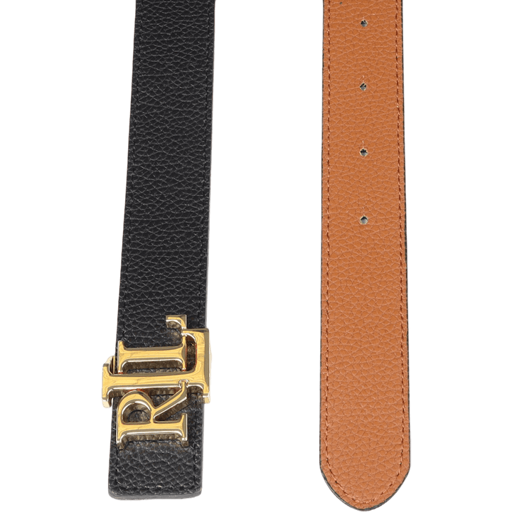 Reversible Logo Leather Belt Blk/Tan