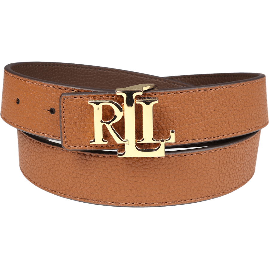 Reversible Logo Leather Belt Ltn/Dkbr