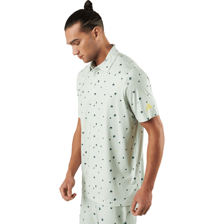 Ultimate365 Allover Print Golf Polo Shirt Linen Green / Shadow Green / Impact Yellow