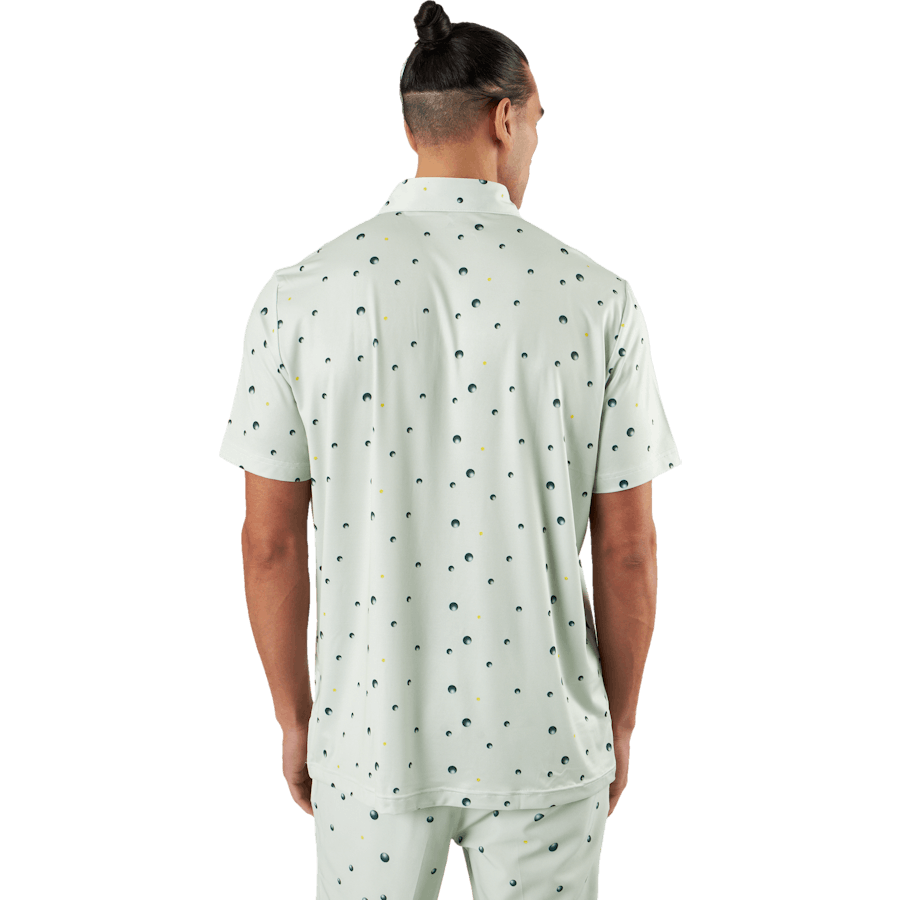 Ultimate365 Allover Print Golf Polo Shirt Linen Green / Shadow Green / Impact Yellow