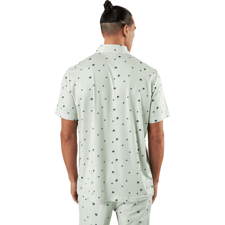 Ultimate365 Allover Print Golf Polo Shirt Linen Green / Shadow Green / Impact Yellow