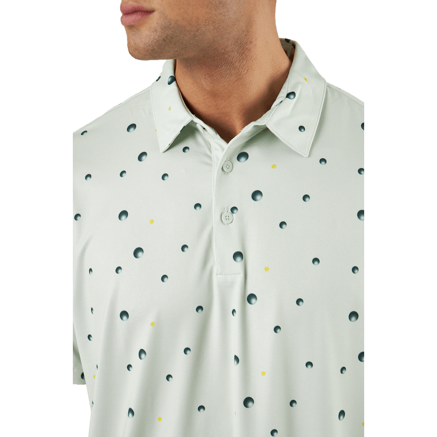 Ultimate365 Allover Print Golf Polo Shirt Linen Green / Shadow Green / Impact Yellow