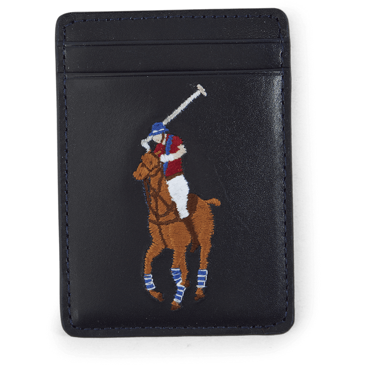 Étui à cartes magnétique en cuir Big Pony bleu marine/multicolore