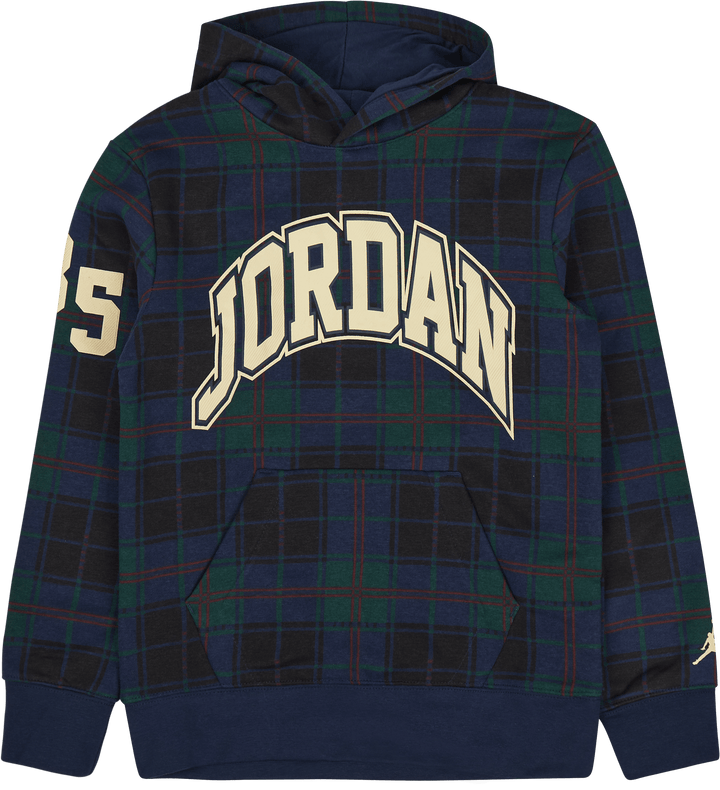 Jdb Essentials Károvaná mikina s kapucňou Obsidian