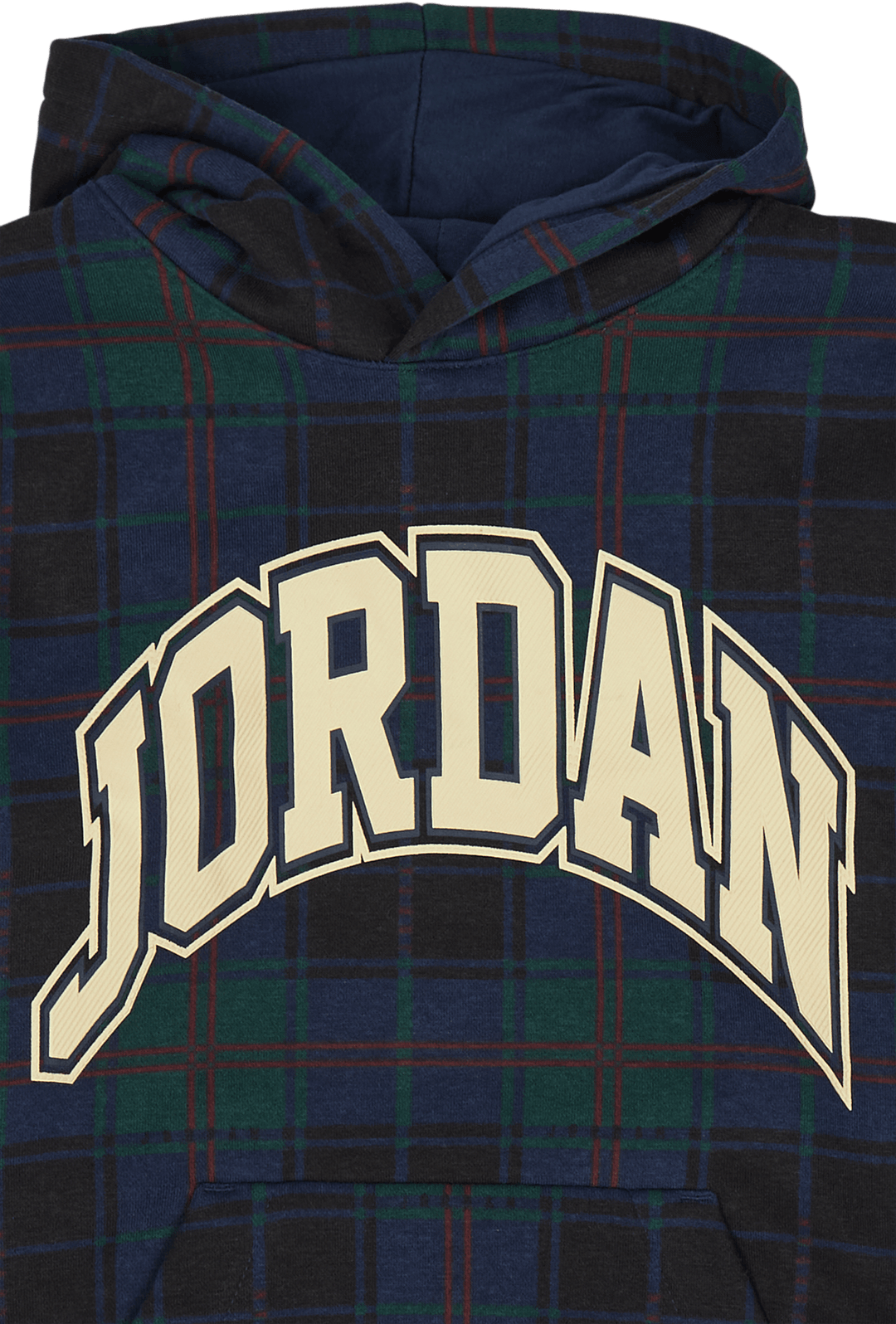 Jdb Essentials Károvaná mikina s kapucňou Obsidian