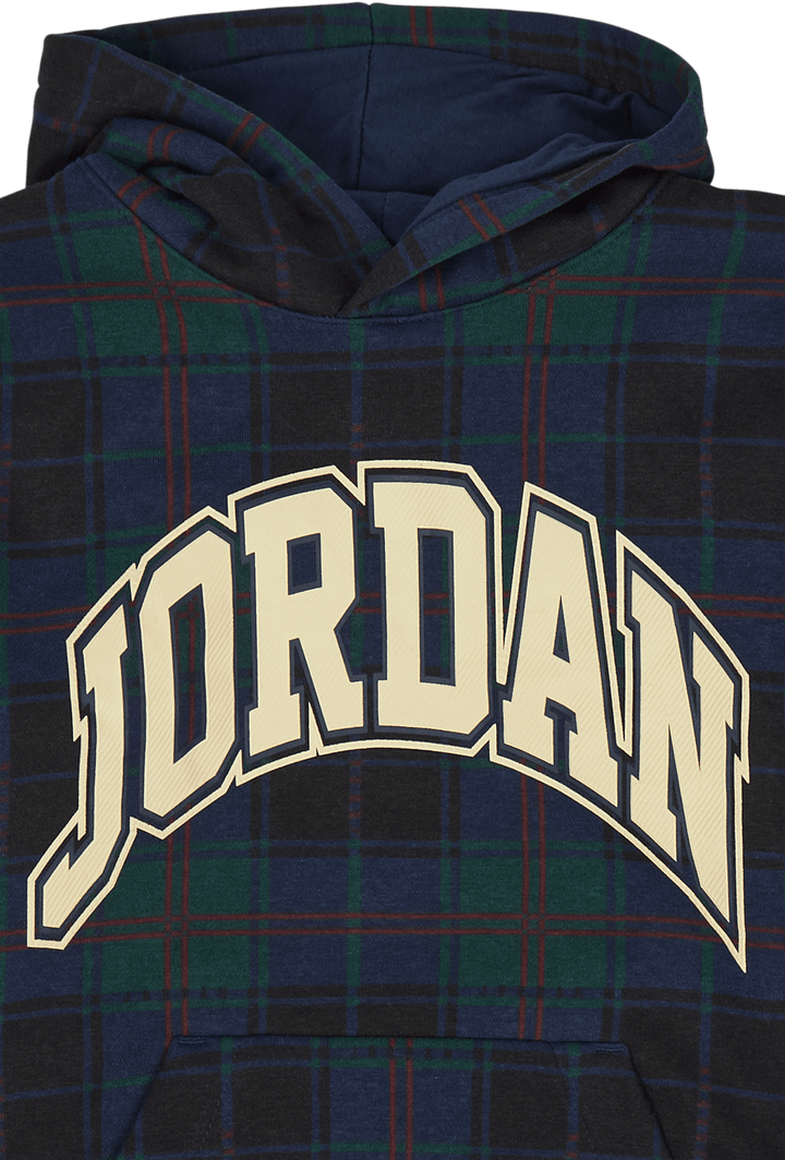Jdb Essentials Károvaná mikina s kapucňou Obsidian