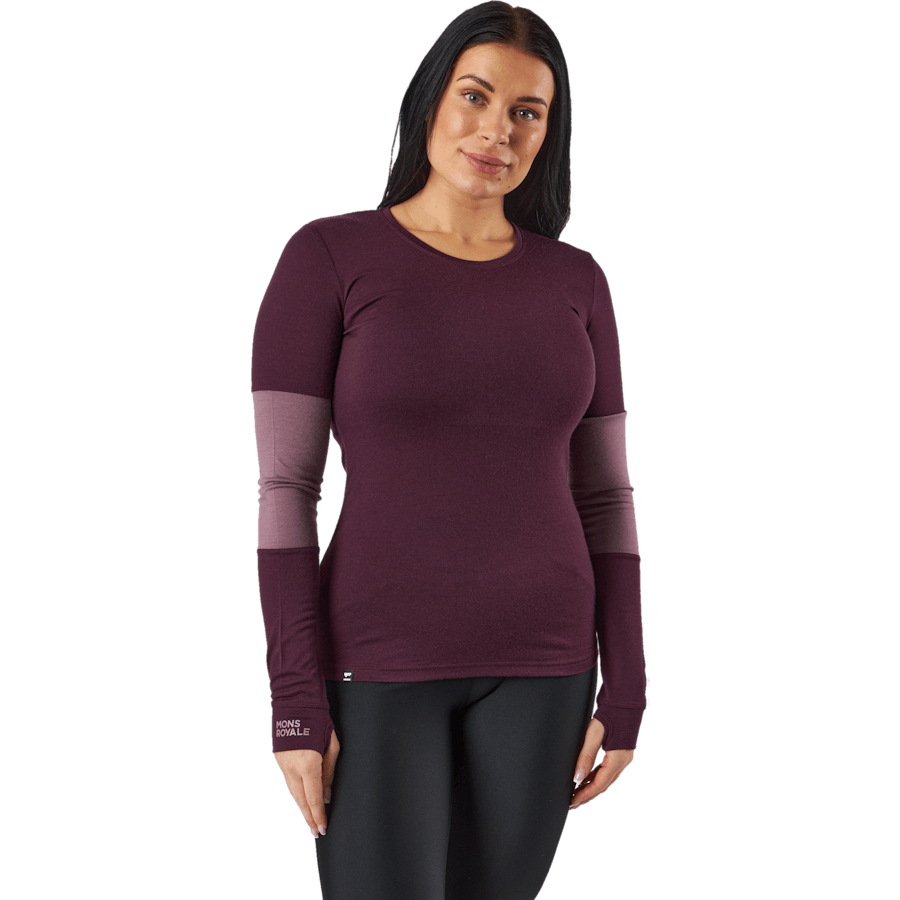 Mons Royale Cornice Long Sleev Wine Red
