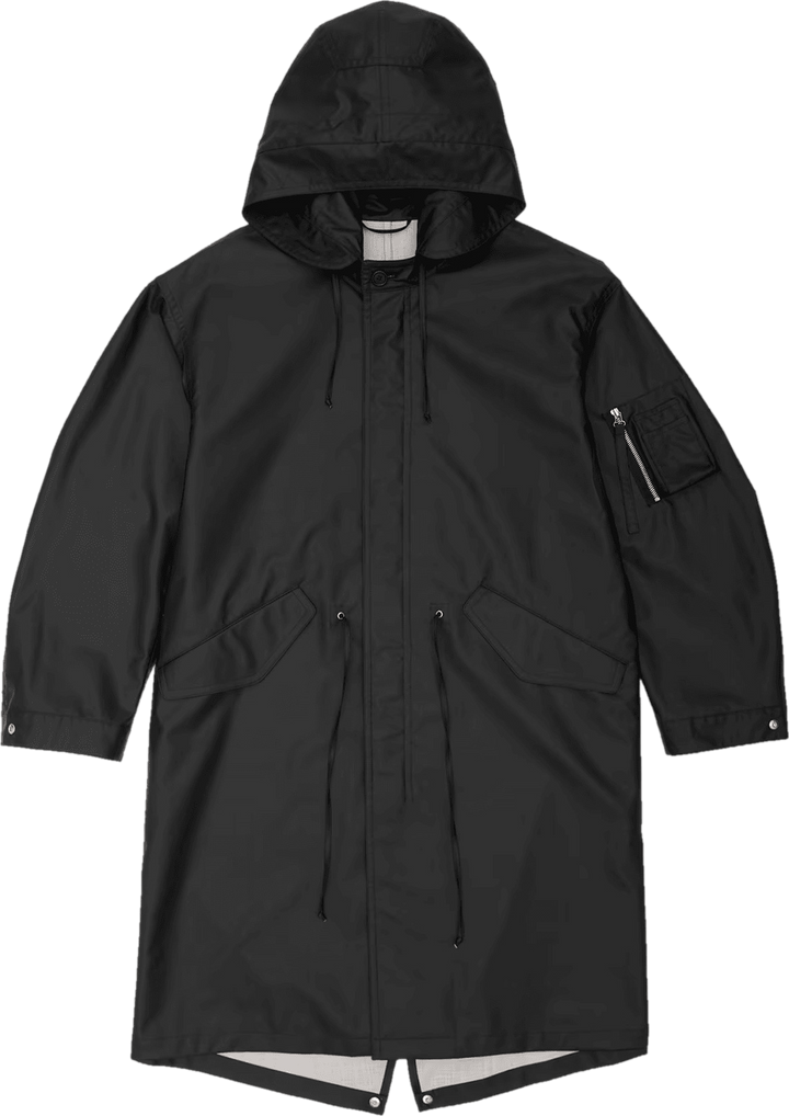 Parka in gomma.laminato Nero