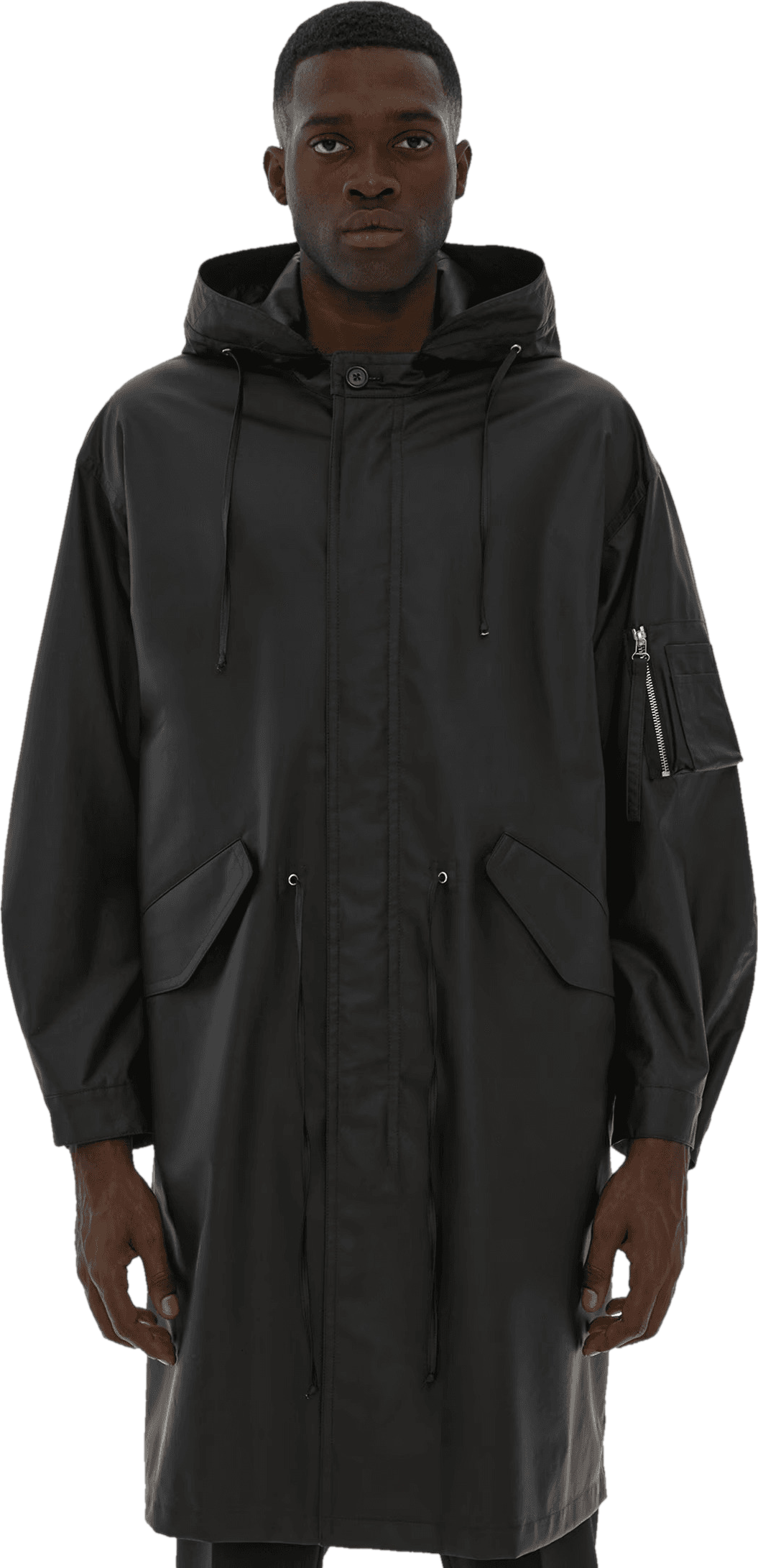 Parka in gomma.laminato Nero