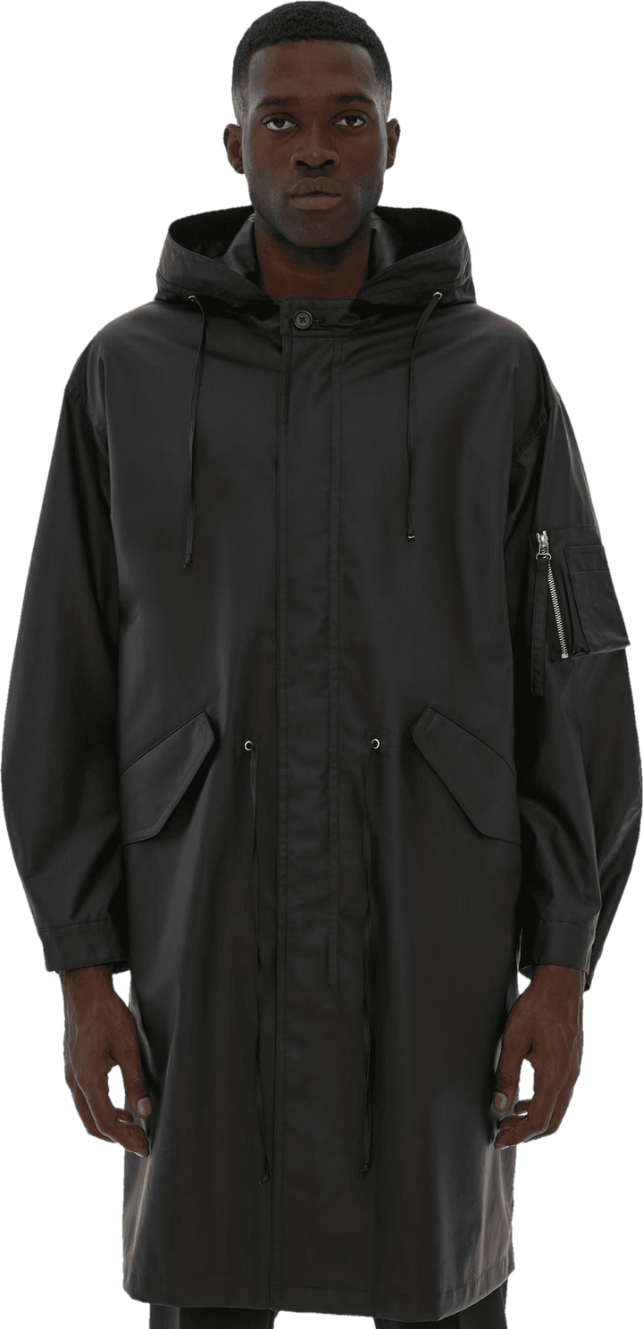 Parka in gomma.laminato Nero
