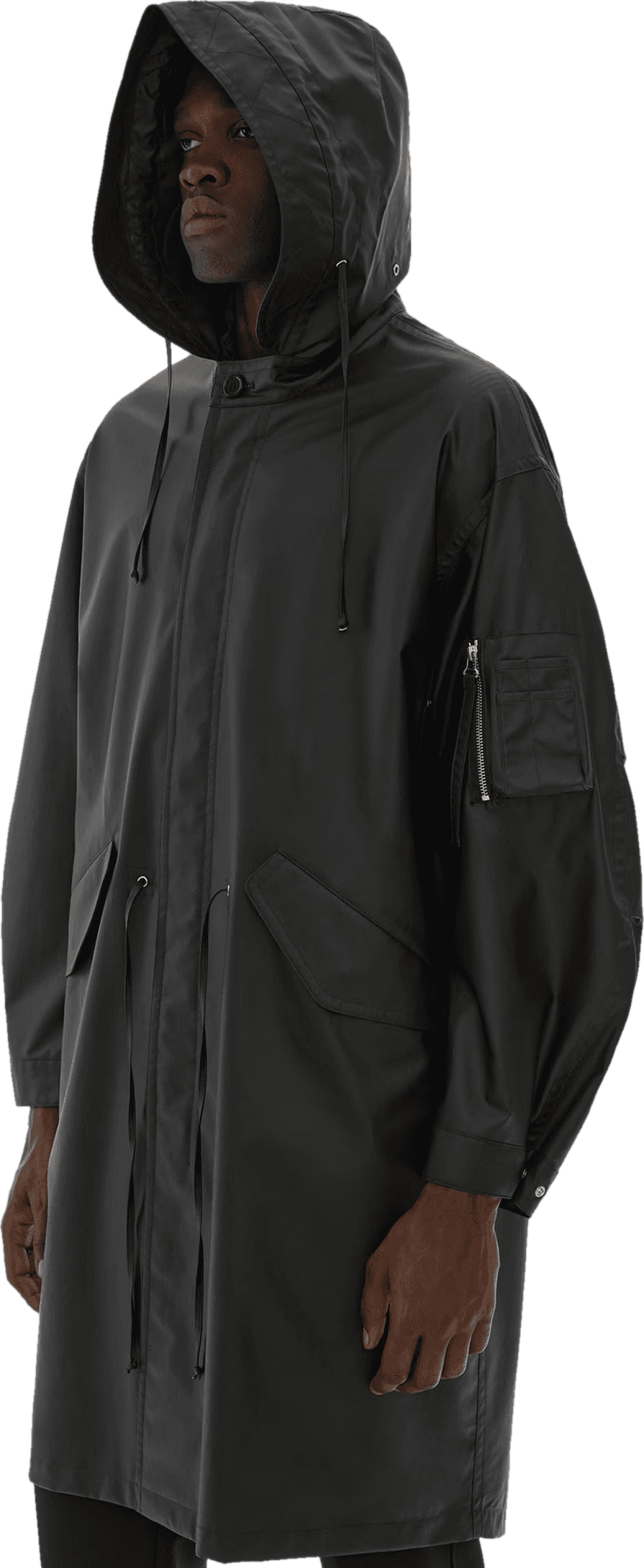 Parka in gomma.laminato Nero
