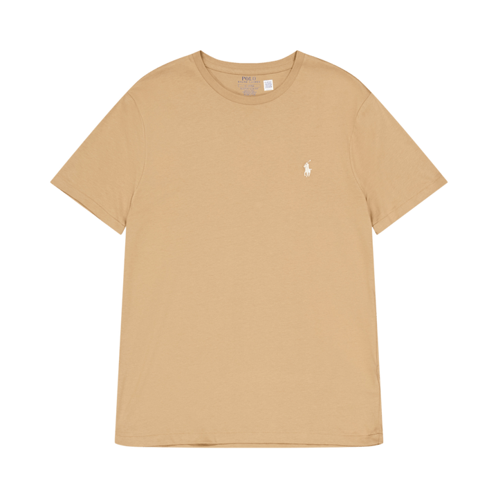 Custom Slim Jersey T-Shirt mit Rundhalsausschnitt Cafe Tan