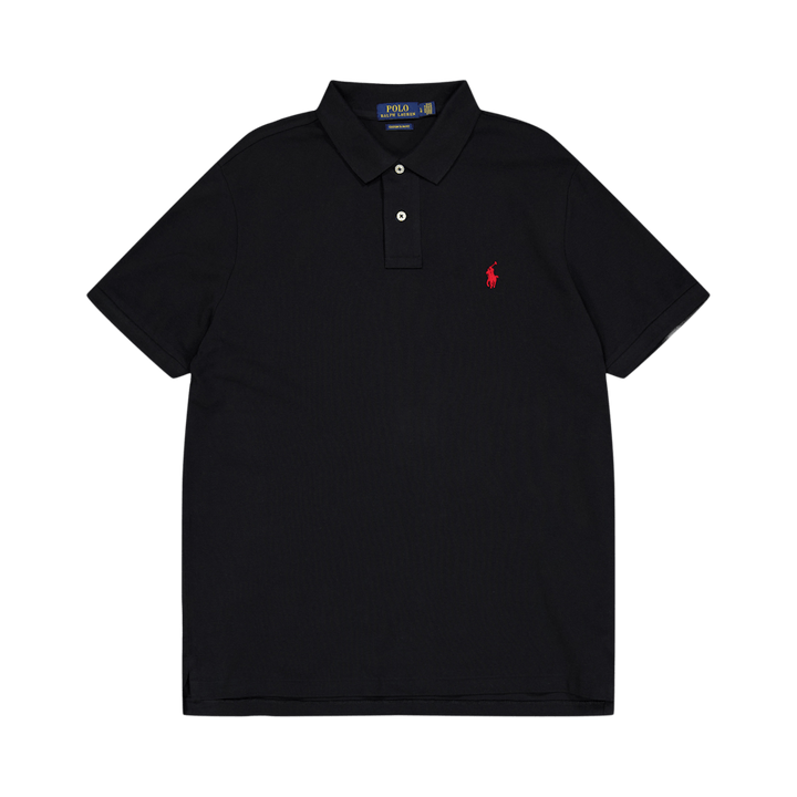 Custom Slim Fit Mesh Polo Shirt Polo Black