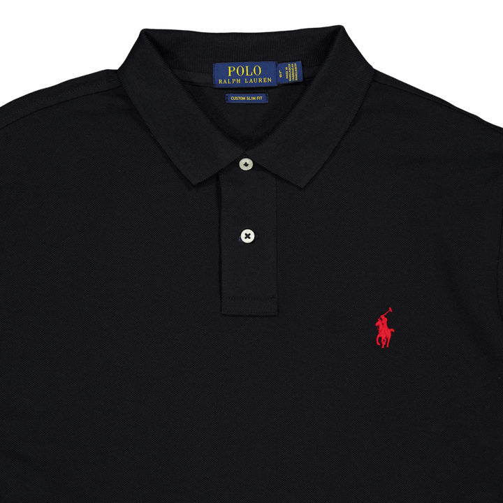 Custom Slim Fit Mesh Polo Shirt Polo Black