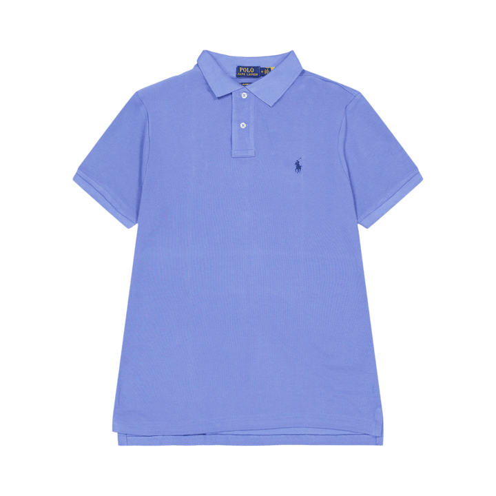 Custom Slim Fit Mesh Polo Shirt Harbor Island Blau