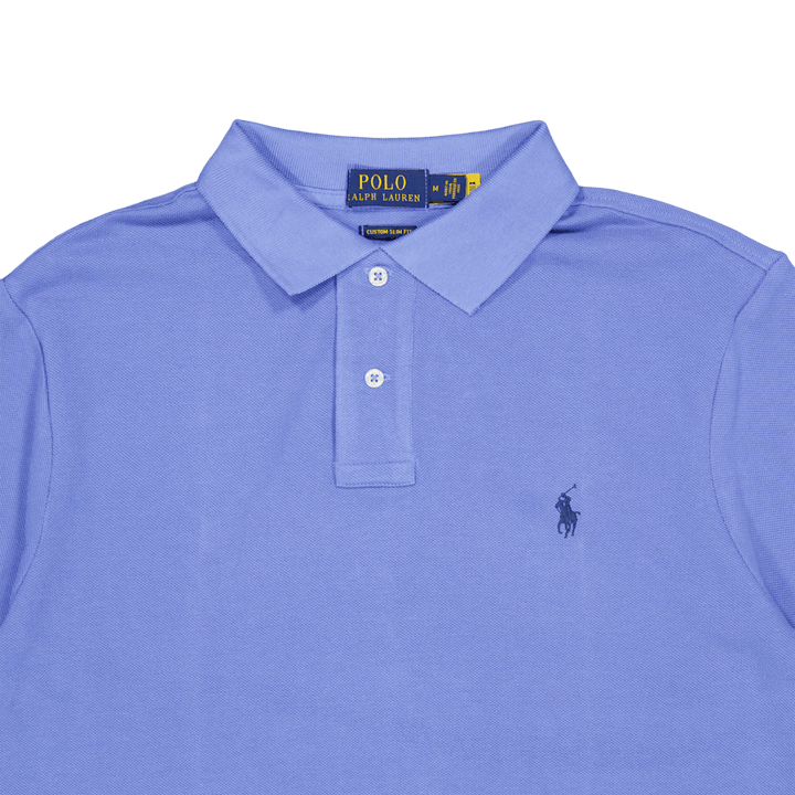 Custom Slim Fit Mesh Polo Shirt Harbor Island Blau
